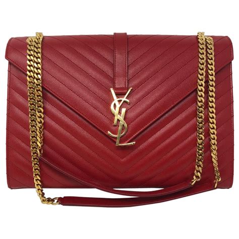 red ysl bag with gold chain|ysl shoulder bag price.